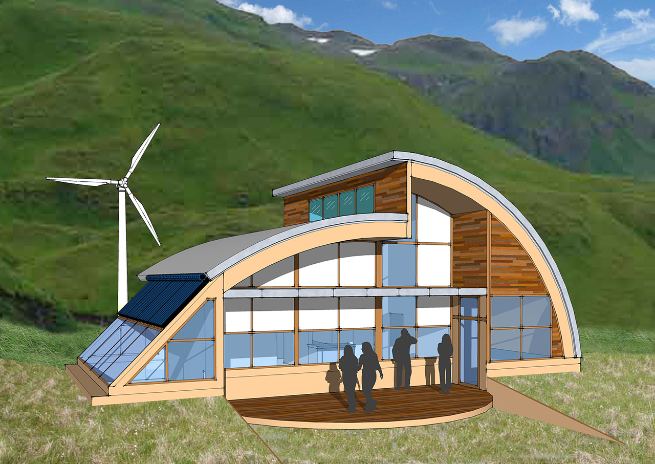 Janus Welton’s Orca House, tied for third place in the Living Aleutian Home Design Competition 2012